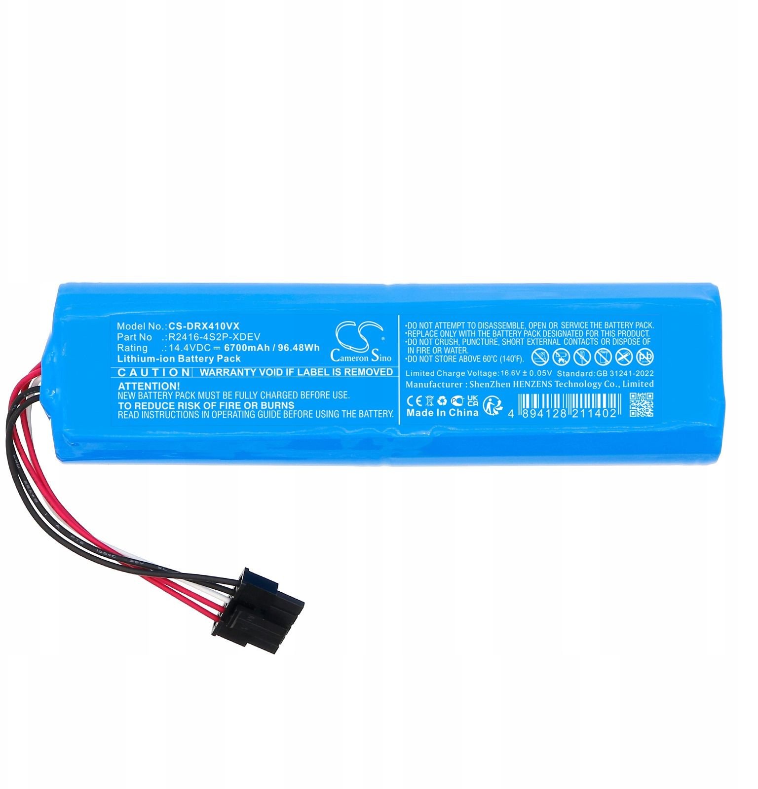 Bateri e rikarikueshme Cameron Sino R2416 4S2P XDEV, 6700mAh, 14.4V, për Dreame X40 Master RLX73CE