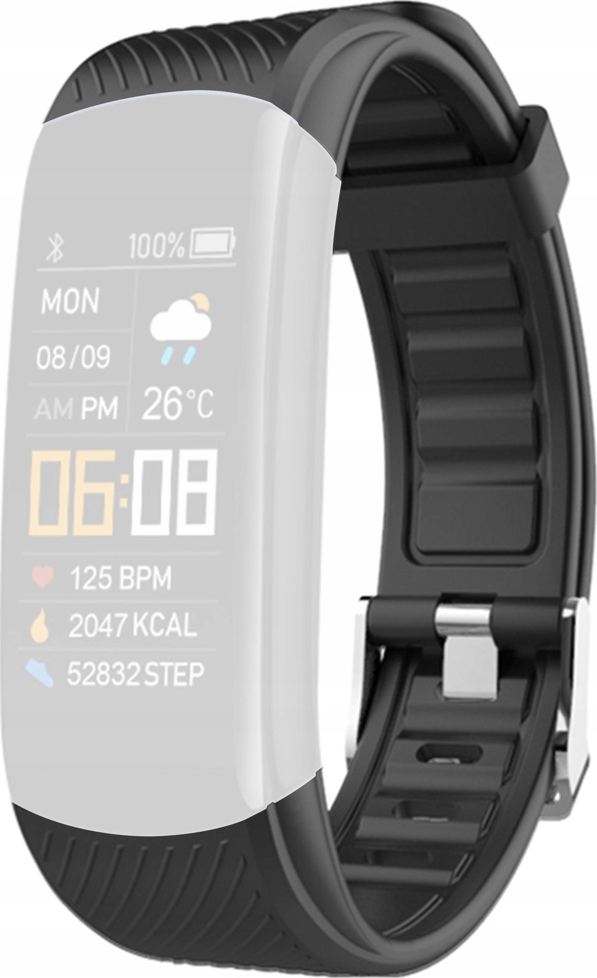 Paskë smartwatch Giewont Fit&amp;GO GW200 GWP200-10, silikon, 20mm, e zezë