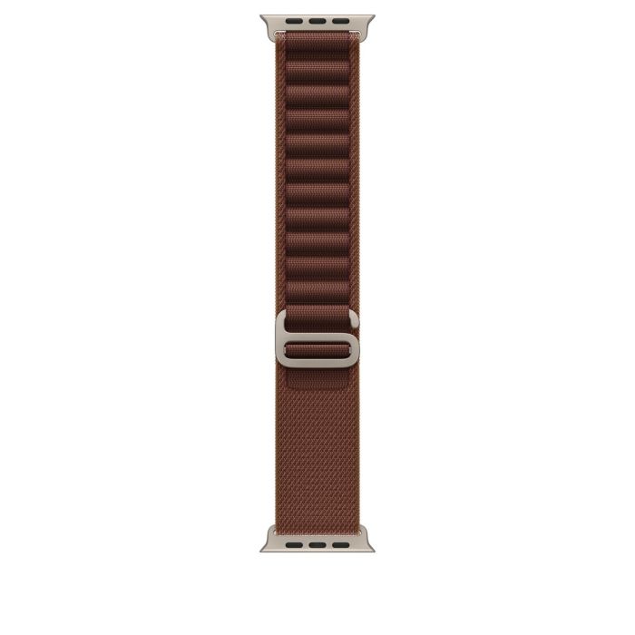 Apple Watch 49mm Burgundy Alpine Loop, Large, Natural Titanium Finish
