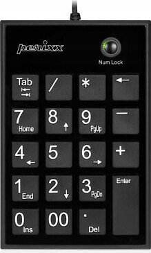 Tastierë numerike Perixx PERIPAD-202UB, 19 taste, USB, e zezë