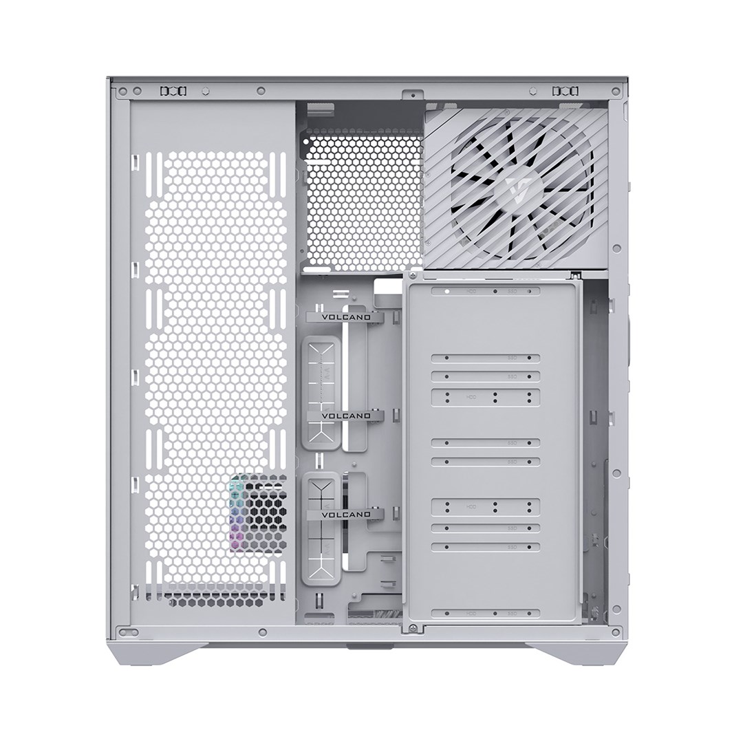 Kullë PC Modecom Volcano SPACE XL Full Tower, ATX E ATX, pa ventilatorë, e bardhë