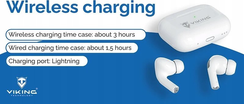 Kufje Bluetooth Viking Vprort, me mikrofon, in ear, të bardha