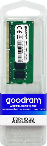 Memorie RAM për laptop GoodRam SODIMM GR3200S464L22/16G, DDR4, 16GB, 3200MHz