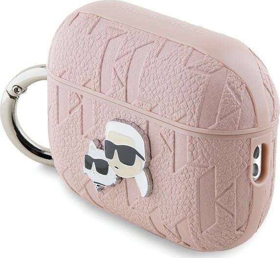 Kuti mbrojtëse Karl Lagerfeld Monogram Karl &amp; Choupette, për AirPods Pro 2, rozë