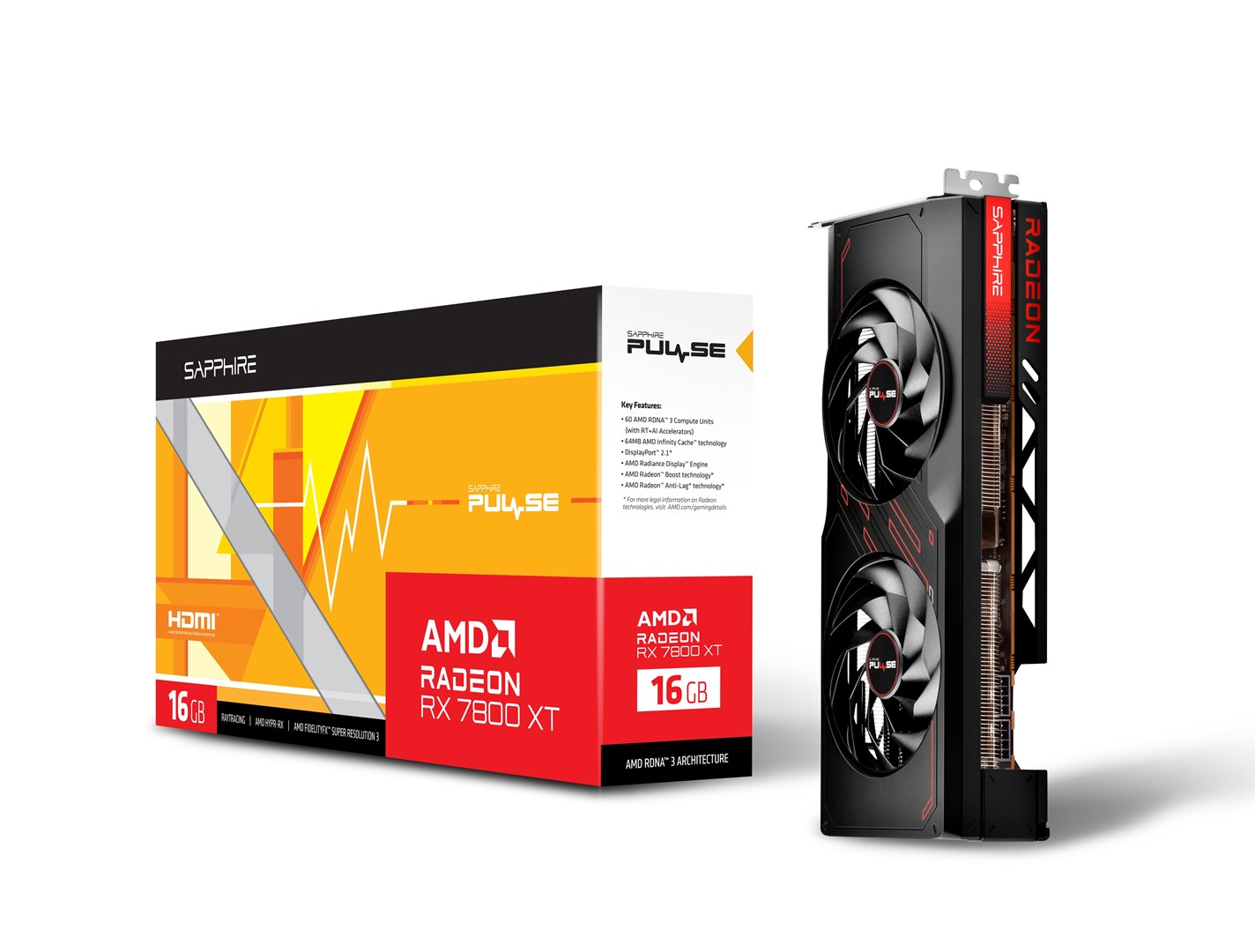 Kartelë grafike Sapphire Pulse Radeon RX 7800 XT 16GB GDDR6
