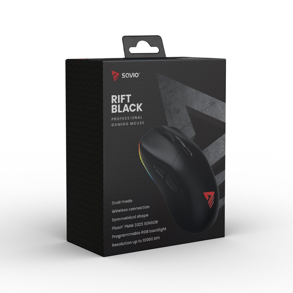 Mouse gaming Savio Rift, wireless 2.4 GHz, RGB, i zi