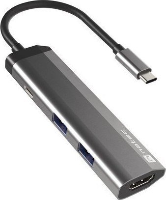 Dock USB C Natec Fowler Slim NMP 1984, HDMI 4K, 2x USB 3.0, gri
