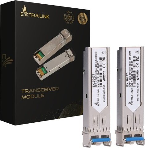 Modul SFP Extralink, 1310nm, Single Mode LC UPC, i bardhë