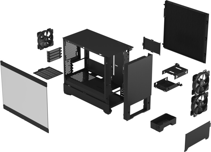 Kasë kompjuteri Fractal Design Pop Mini Silent Black TG Clear Tint