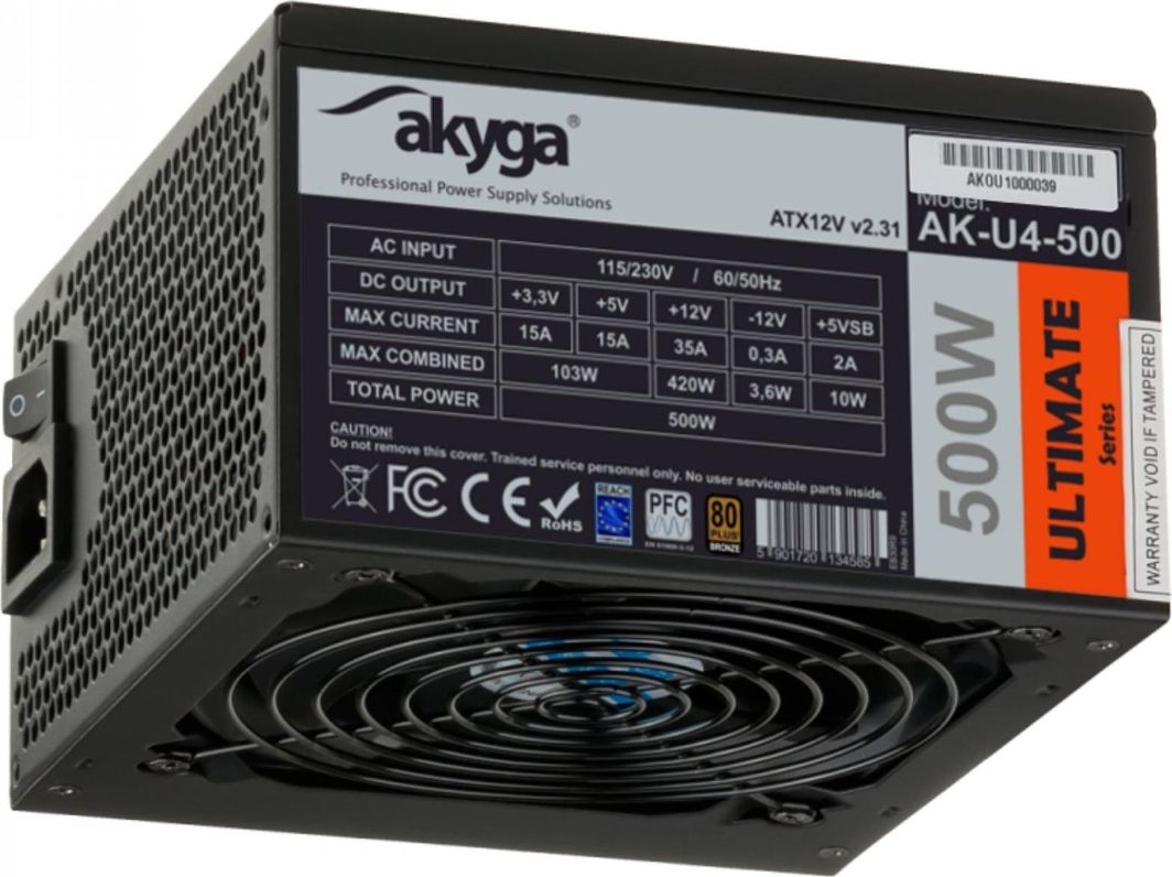Burim energjie Akyga Ultimate AK-U4-500 ATX, 500W