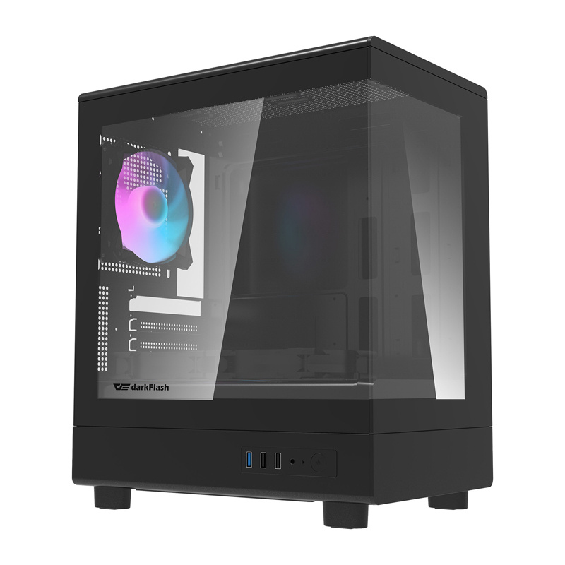 Kase kompjuteri Darkflash DB330M, 3 ventilatorë, xham anësor, e zezë