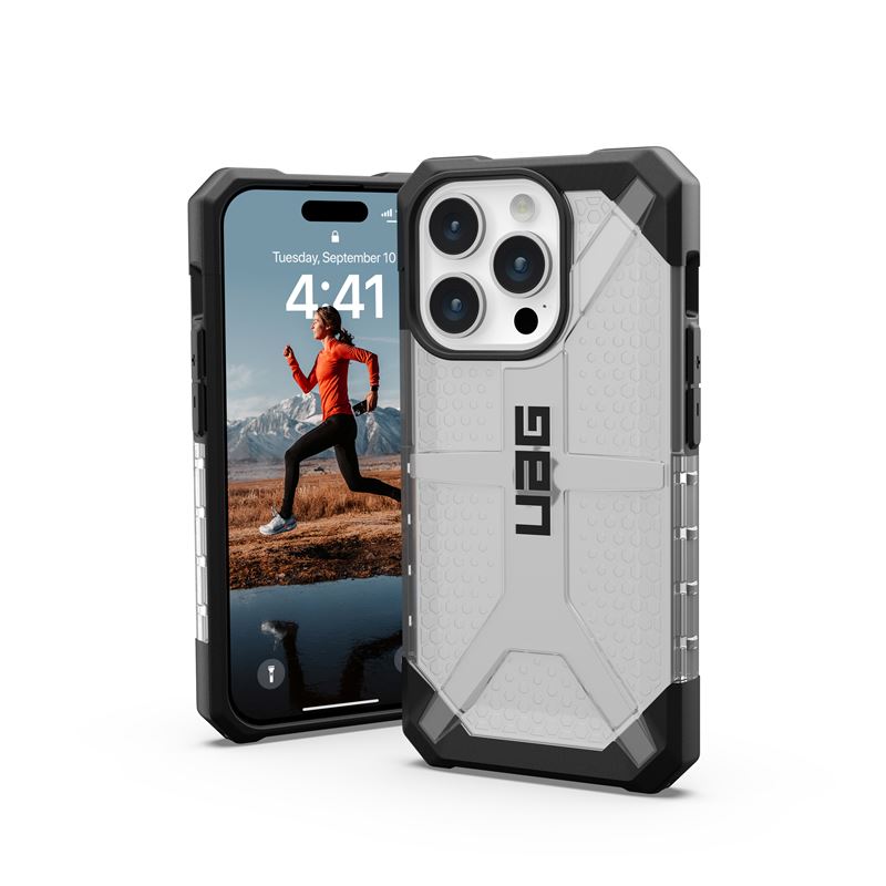 Mbulesë telefoni UAG Plasma Ice për iPhone 15 Pro 6.1", transparente, rezistuese ndaj goditjeve