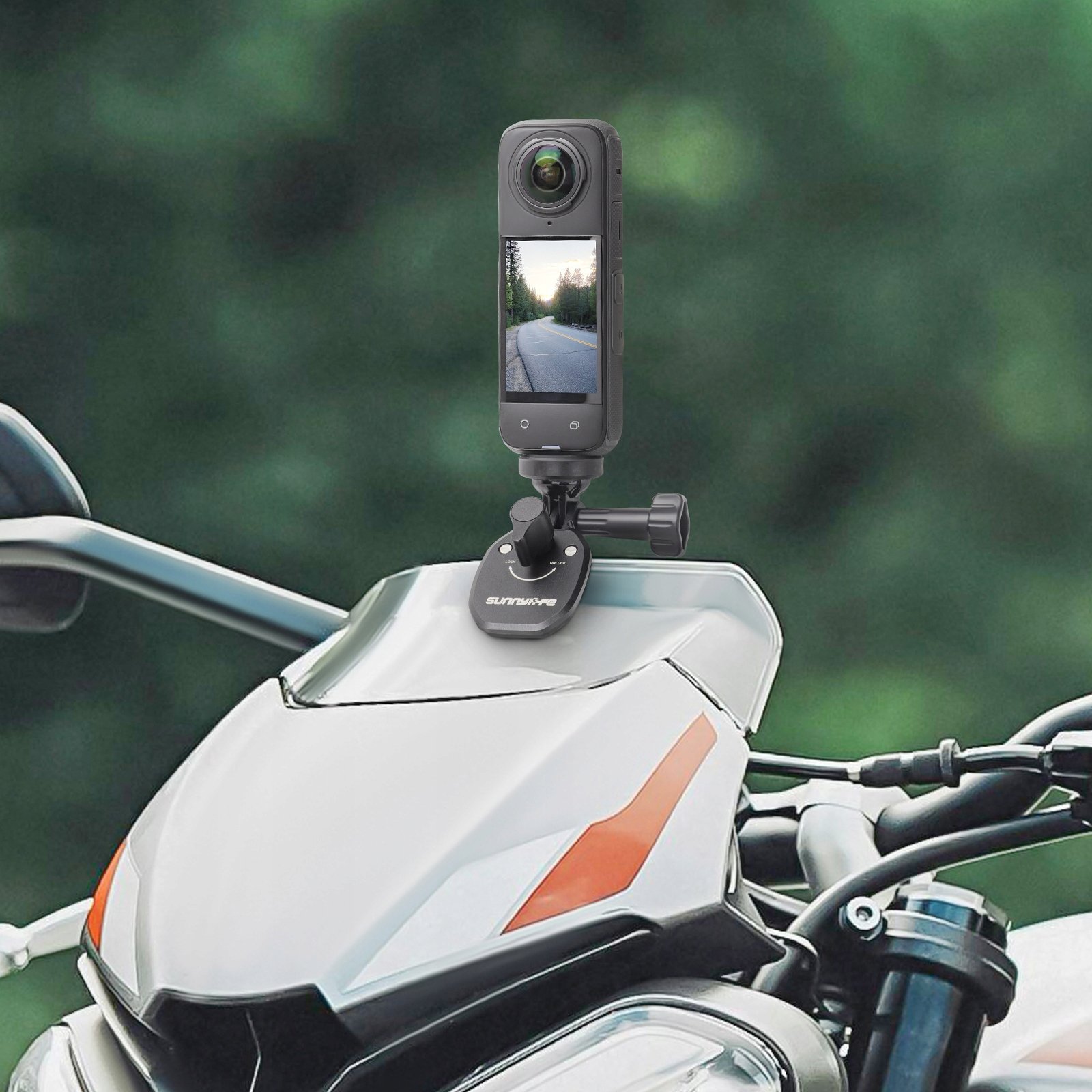 Mbajtës kamerë SunnyLife ZJ846 D SB9124, për xham, për GoPro DJI Insta360, i zi