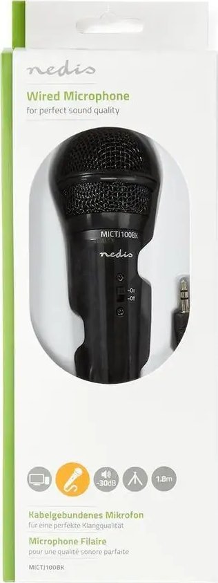 Mikrofon Nedis, me tela, 3.5mm, me tripod