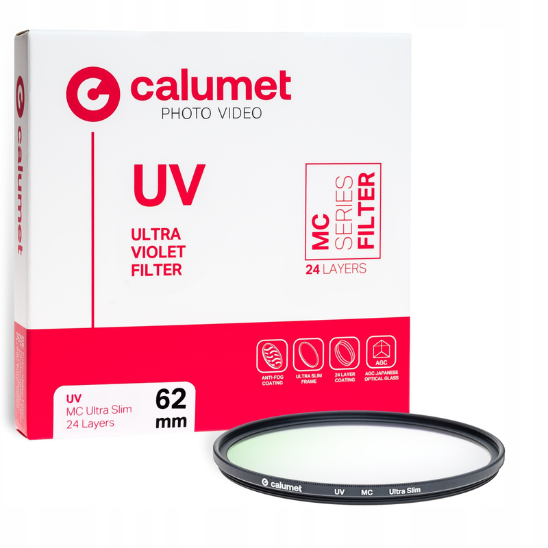 Filter UV Calumet 62mm MC Ultra Slim, për objektiv fotografik, i zi