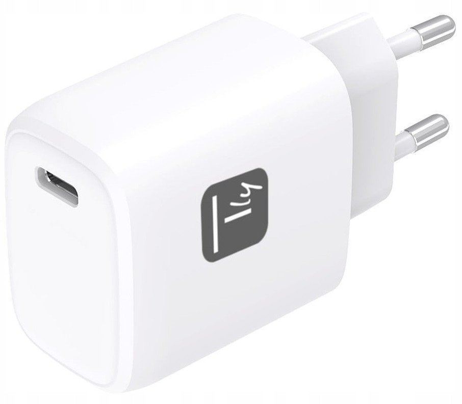 Ѕиден полнач Techly GaN USB C, 20W, USB C порта, бел
