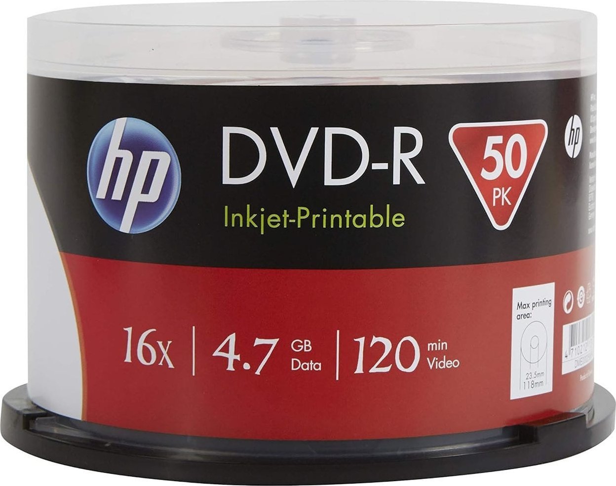 Disqe HP DVD R, 4.7GB, 16X, Inkjet Print, 50 copë