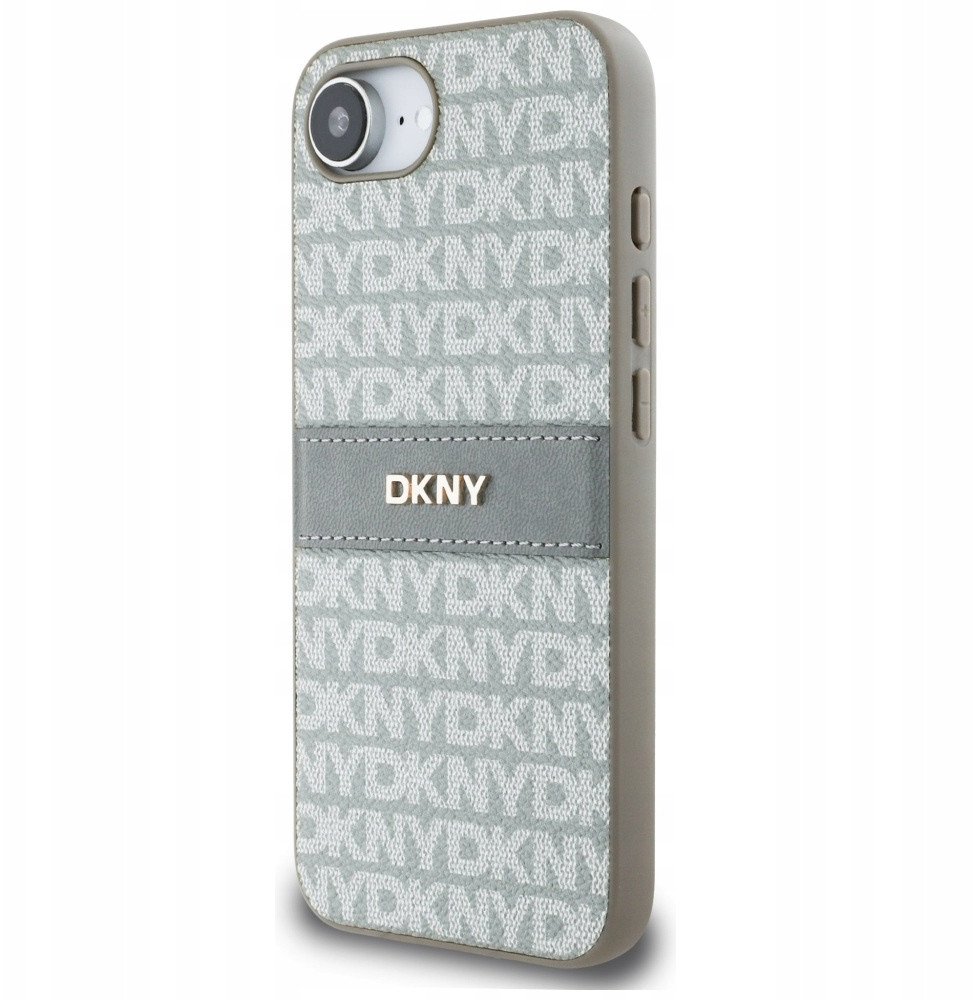 Mbulesë telefoni DKNY Case Repeat Texture Pattern, për iPhone 16e, lëkurë ekologjike, bezhë