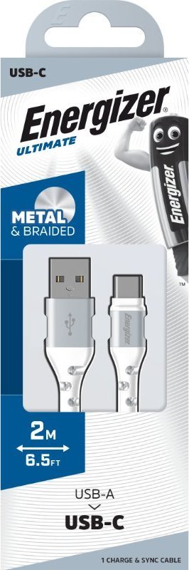 Kabllo USB Energizer C520CKWH, USB A në USB C, 2 m, e bardhë