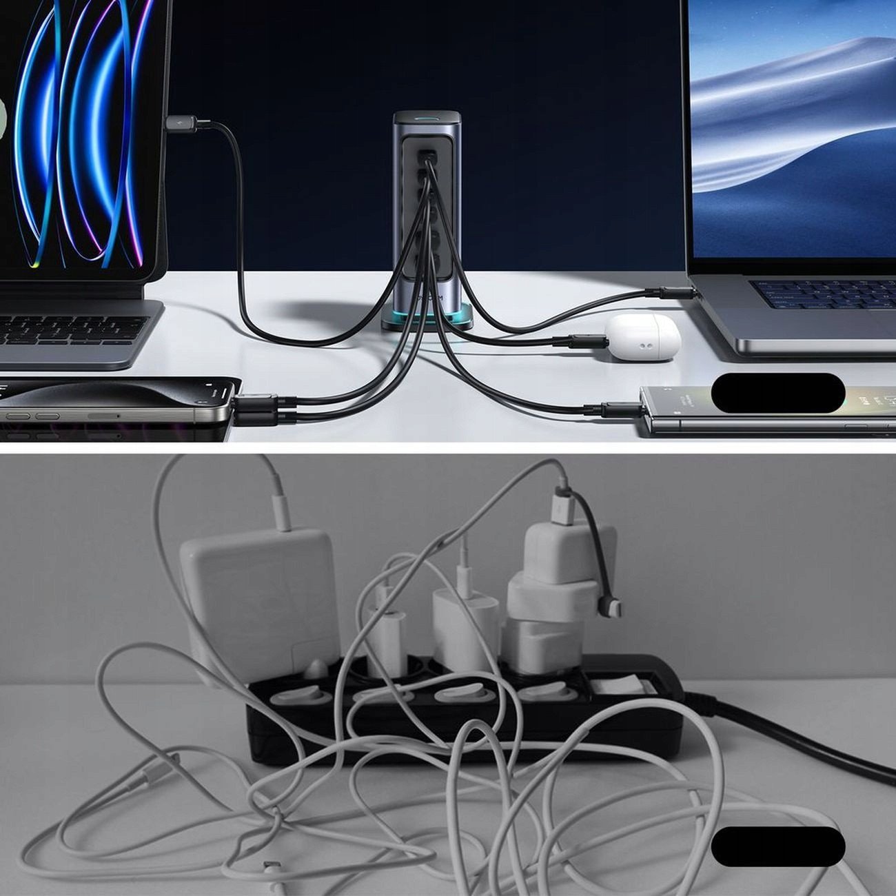 Karikues tavoline Joyroom JR-TCM02 GaN, 65W, 4xUSB C 2xUSB A, gri