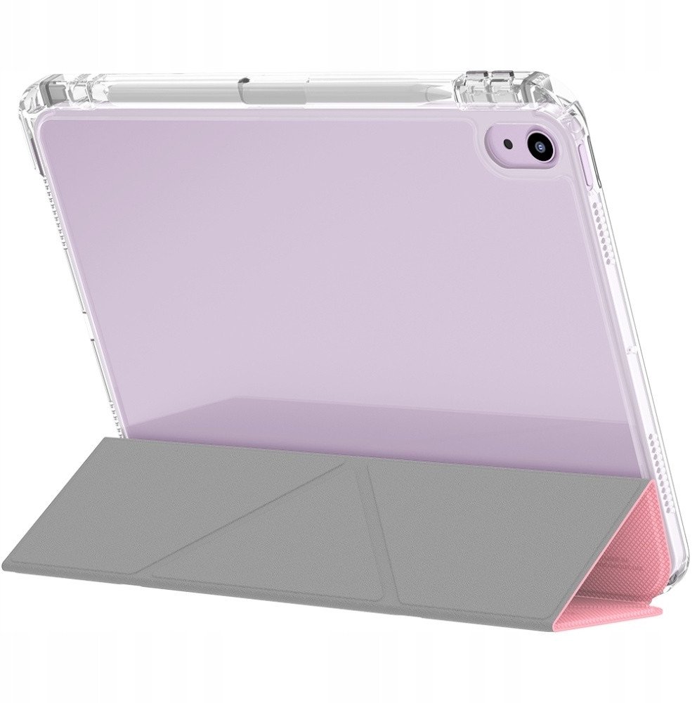 Mbulesë tabletë Skinarma Zeta Case për Apple iPad Air 11" 2025 M3, me mbajtëse stylus, pjesë e pasme transparente, rozë