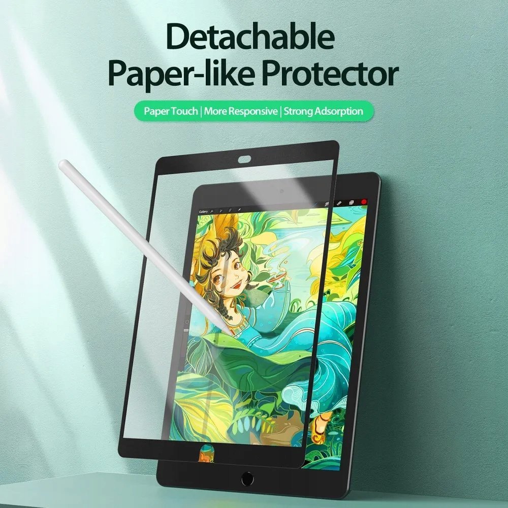 Mbrojtës ekrani Dux Ducis Naad për iPad 7 8 9, teksture letre, mat, me kornizë të zezë