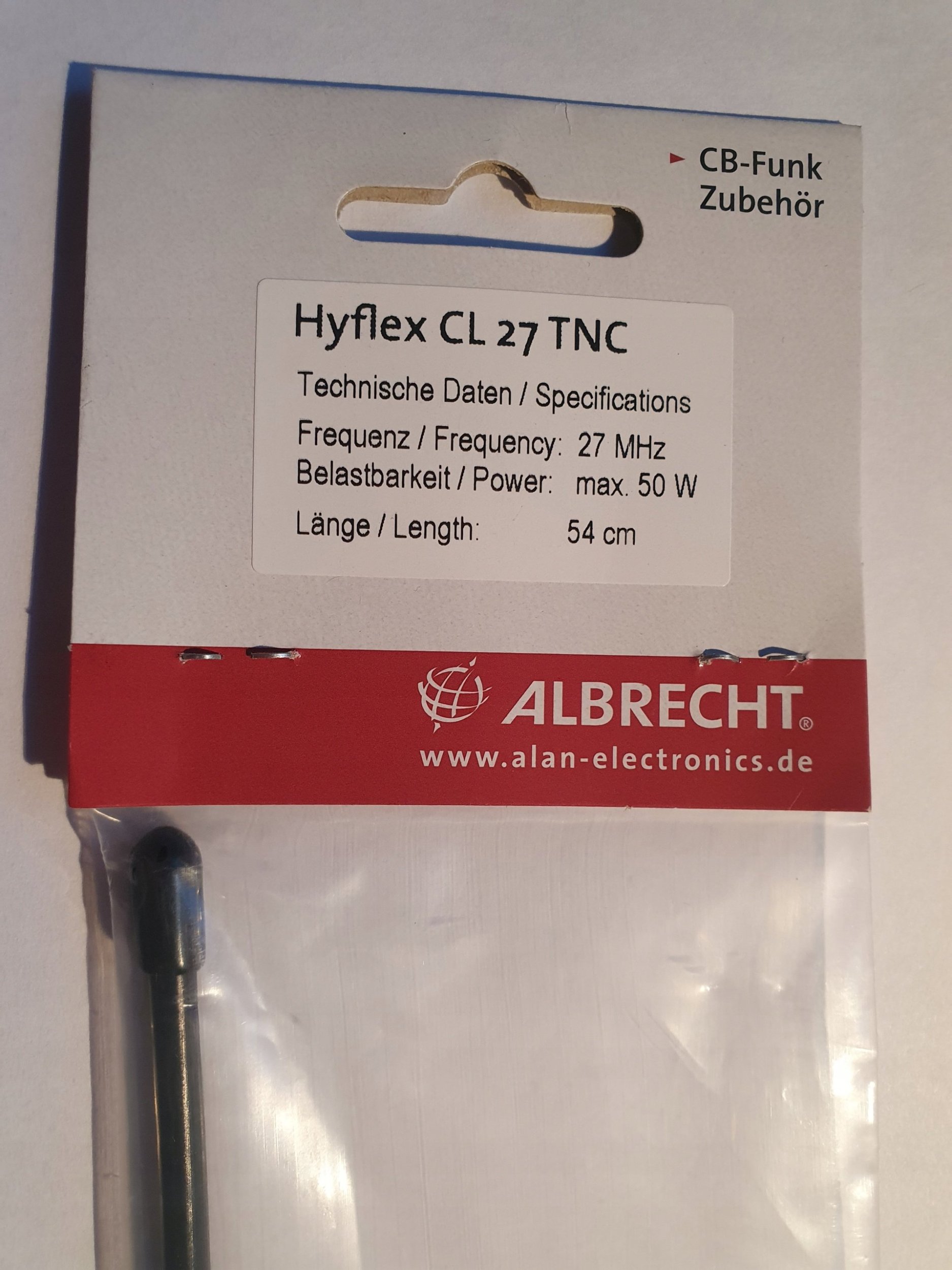 Antena radio Albrecht Hyflex CL27, TNC, 54 cm, e zezë