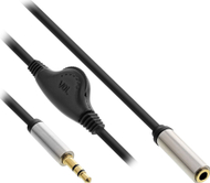 Kabllo audio InLine Jack 3.5mm mashkull në femër, 0.25m, e zezë