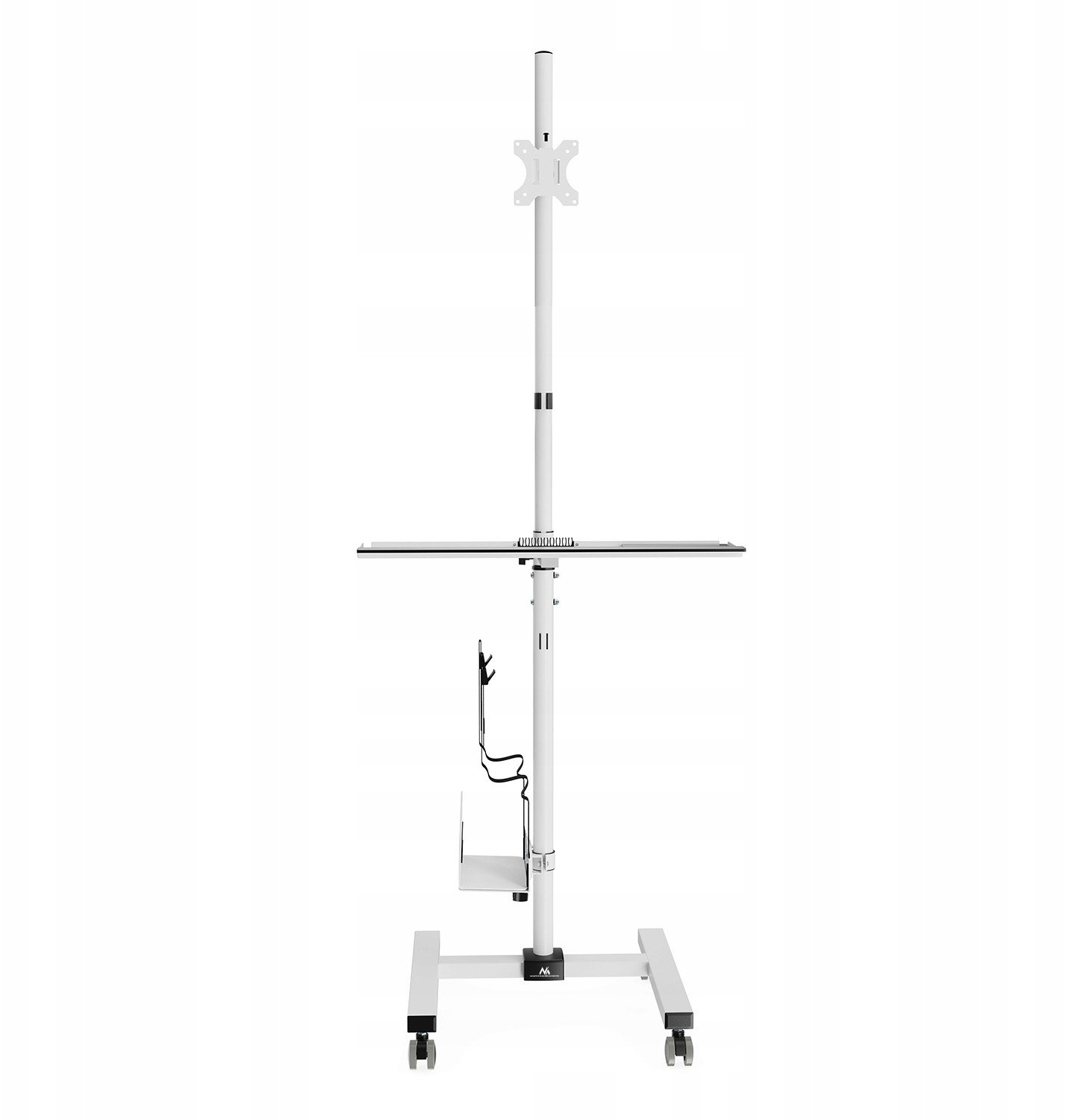 Stacion kompjuteri me rrota Maclean MC-793, për monitor 17–32", deri 20kg, i bardhë