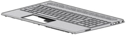 Bazë kornize me tastierë HP L35339-B31, pjesë zëvendësuese për laptop, e zezë