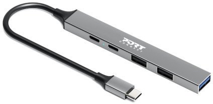 Hub USB C Port Designs 900163, 4 porta, 5 Gbps, argjendtë