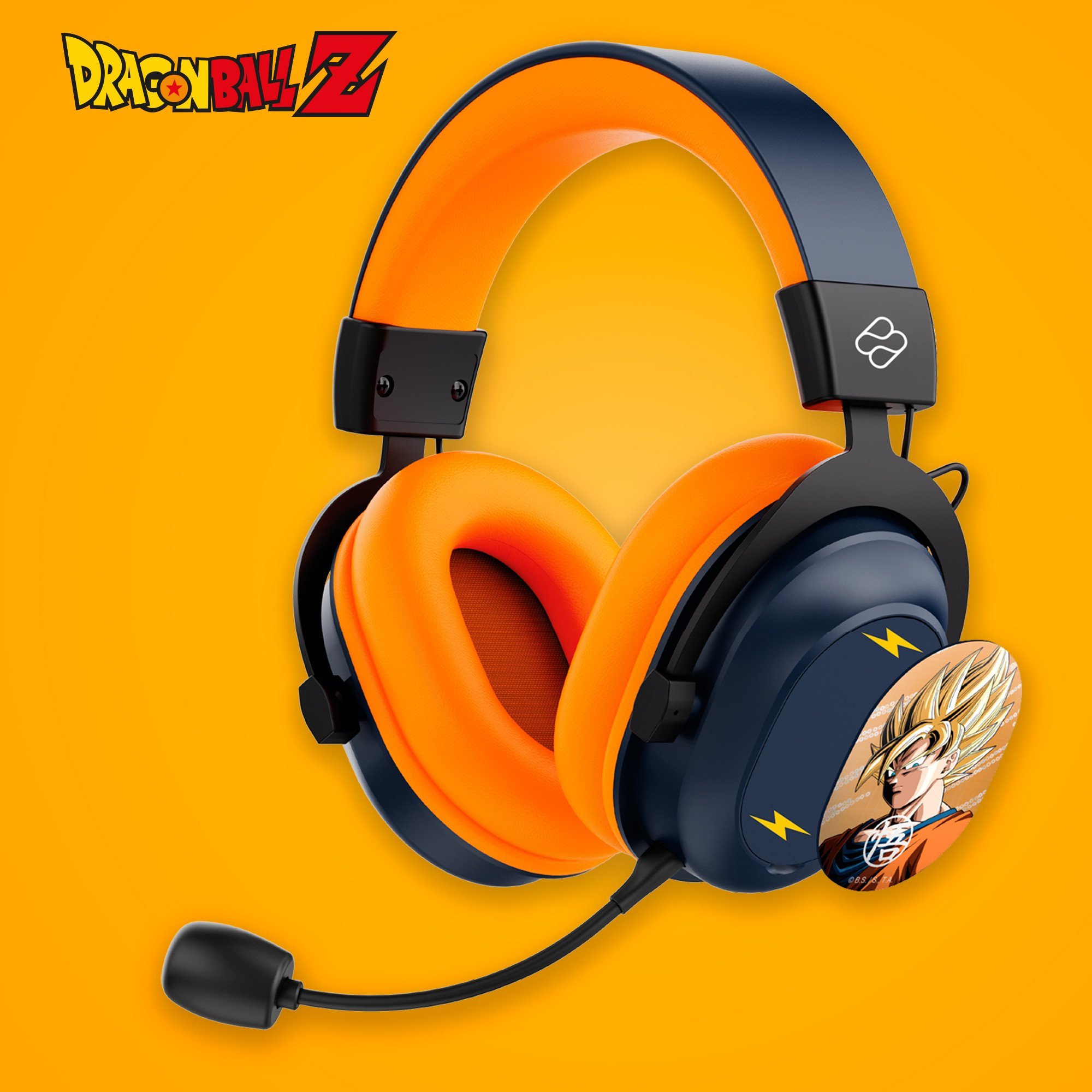 Kufje gaming Dragon Ball Z Wireless, pa tela, me LED, të zeza 2