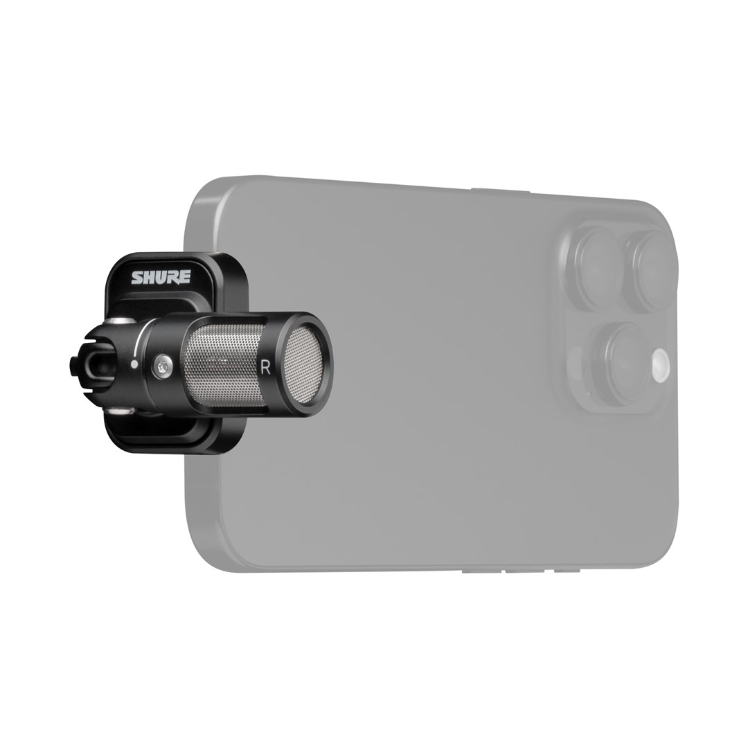 Mikrofon USB C Shure MV88, për incizim mobil, me reduktim zhurme, i zi