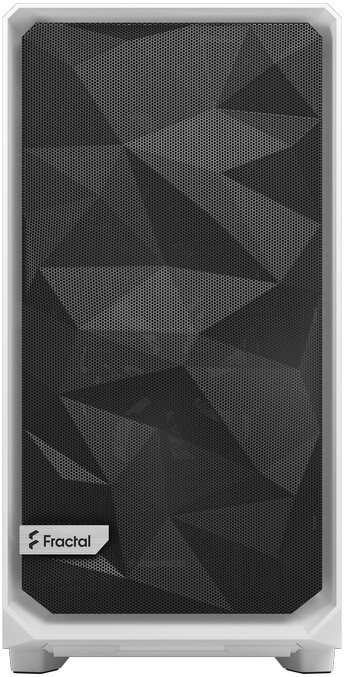 Kasë kompjuteri Fractal Design Meshify 2, me panel anësor transparent, e bardhë / zezë