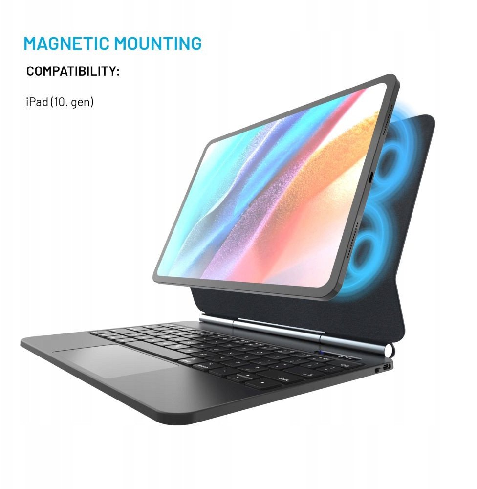 Këllëf tastierë FIXED Typee për Apple iPad 10.9" gjenerata 10, Bluetooth, USB C, i zi