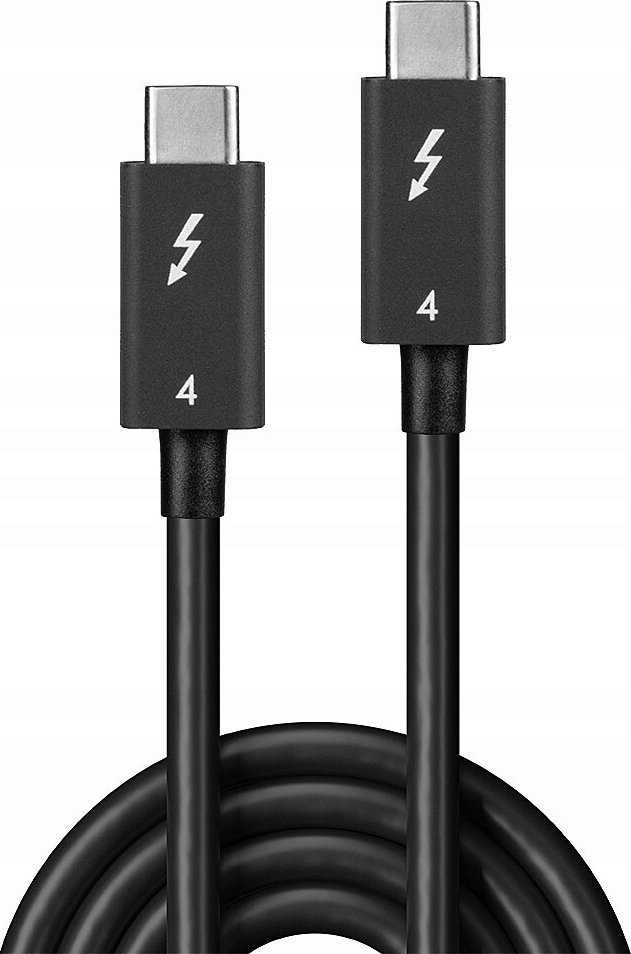 Kabllo USB C Lindy Thunderbolt 4, 1m, 40 Gb/s, e zezë