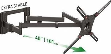 Mbajtëse murale për TV Barkan BM464XL, krah i dyfishtë, 13" 80", e zezë