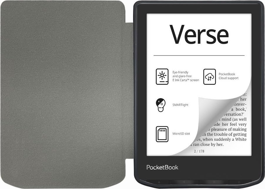 Kuti mbrojtëse Tech-Protect SmartCase për Pocketbook Verse 629 dhe Verse Pro 634, kapak palosës, funksion zgjim fjetje, e zezë