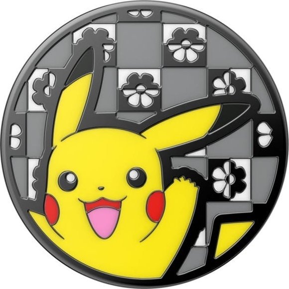Mbajtëse telefoni PopSockets Pokémon Enamel Hey Pikachu, PopGrip zëvendësues, shumëngjyrëshe