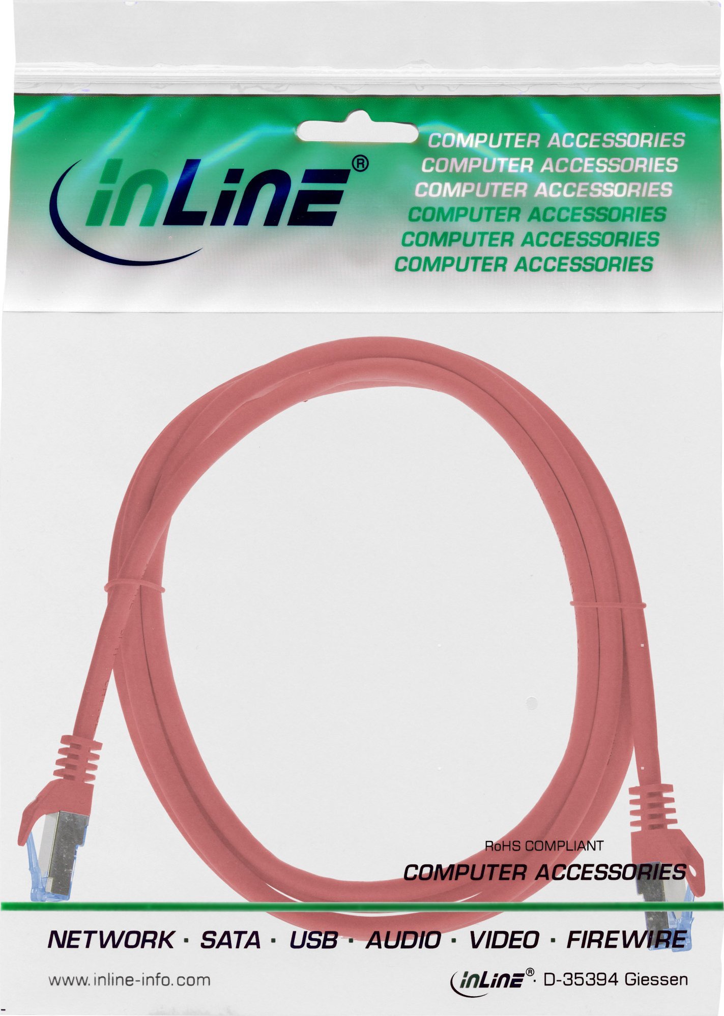 Kabllo rrjeti InLine Cat.6A S FTP, 1.5m, e kuqe