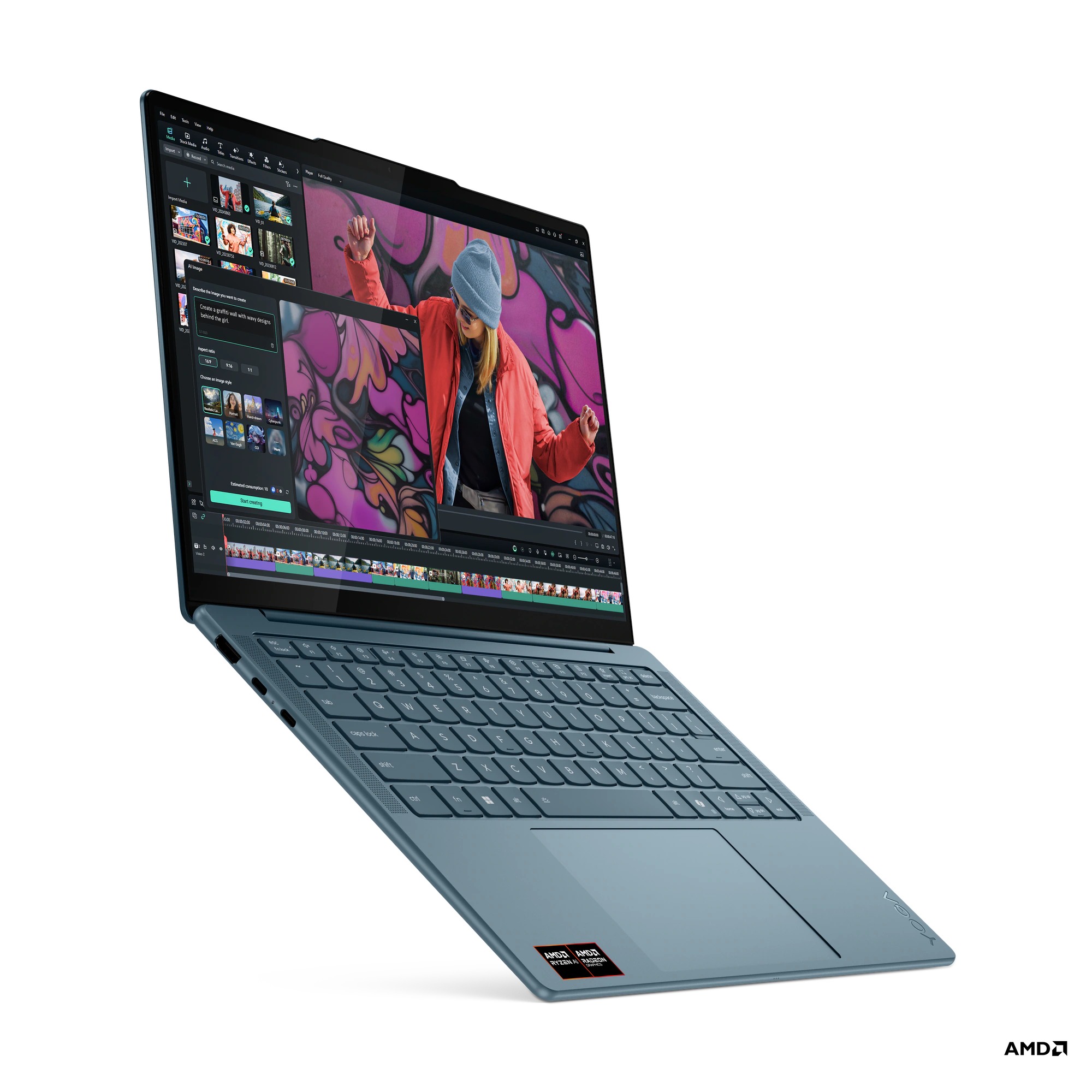 Notebook Lenovo Yoga Slim 7 14AKP10, 14", i hollë, Tidal Teal