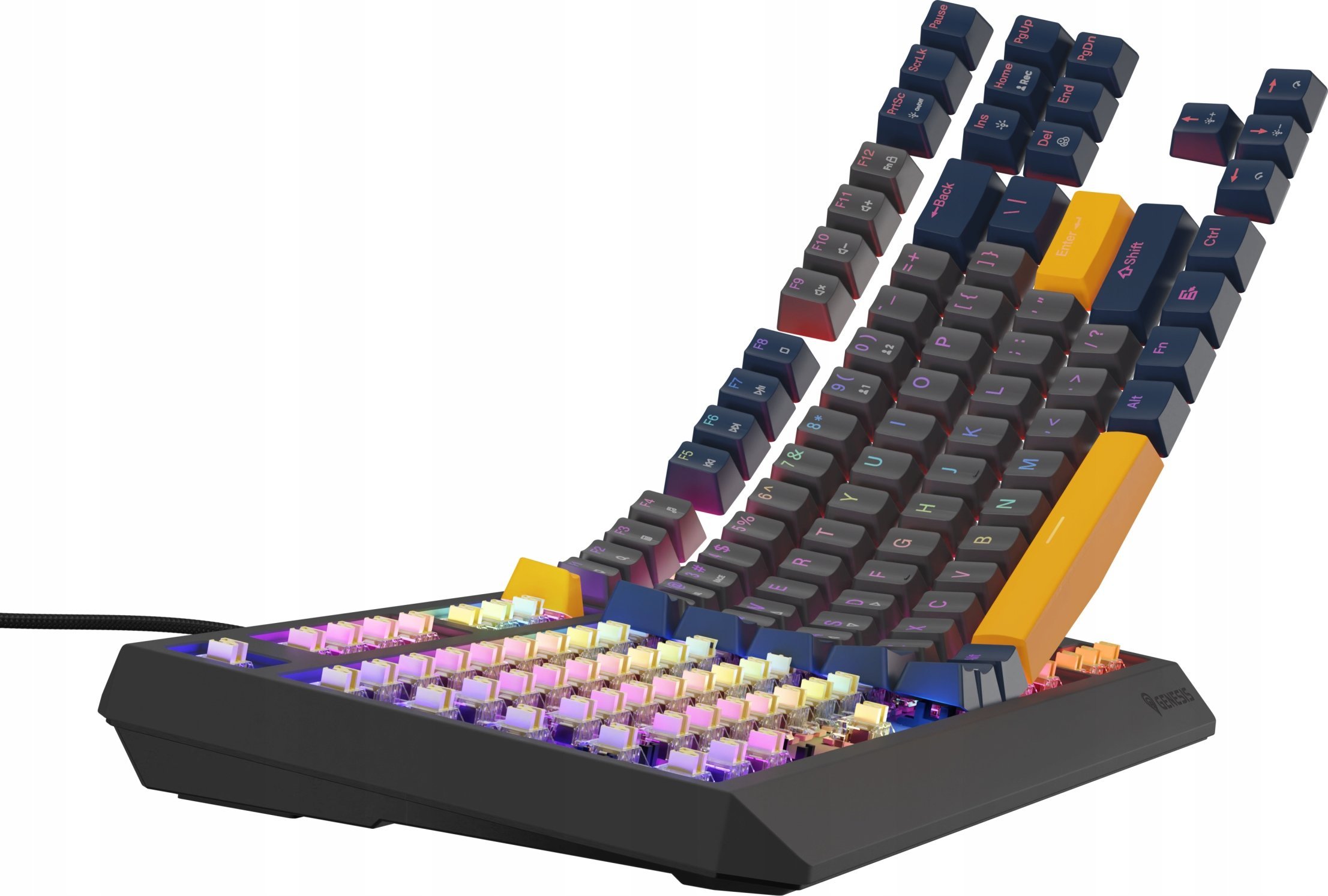 Tastierë mekanike gaming Genesis Thor 230 TKL, RGB, Outemu Panda Naval Blue, me kabllo USB 4