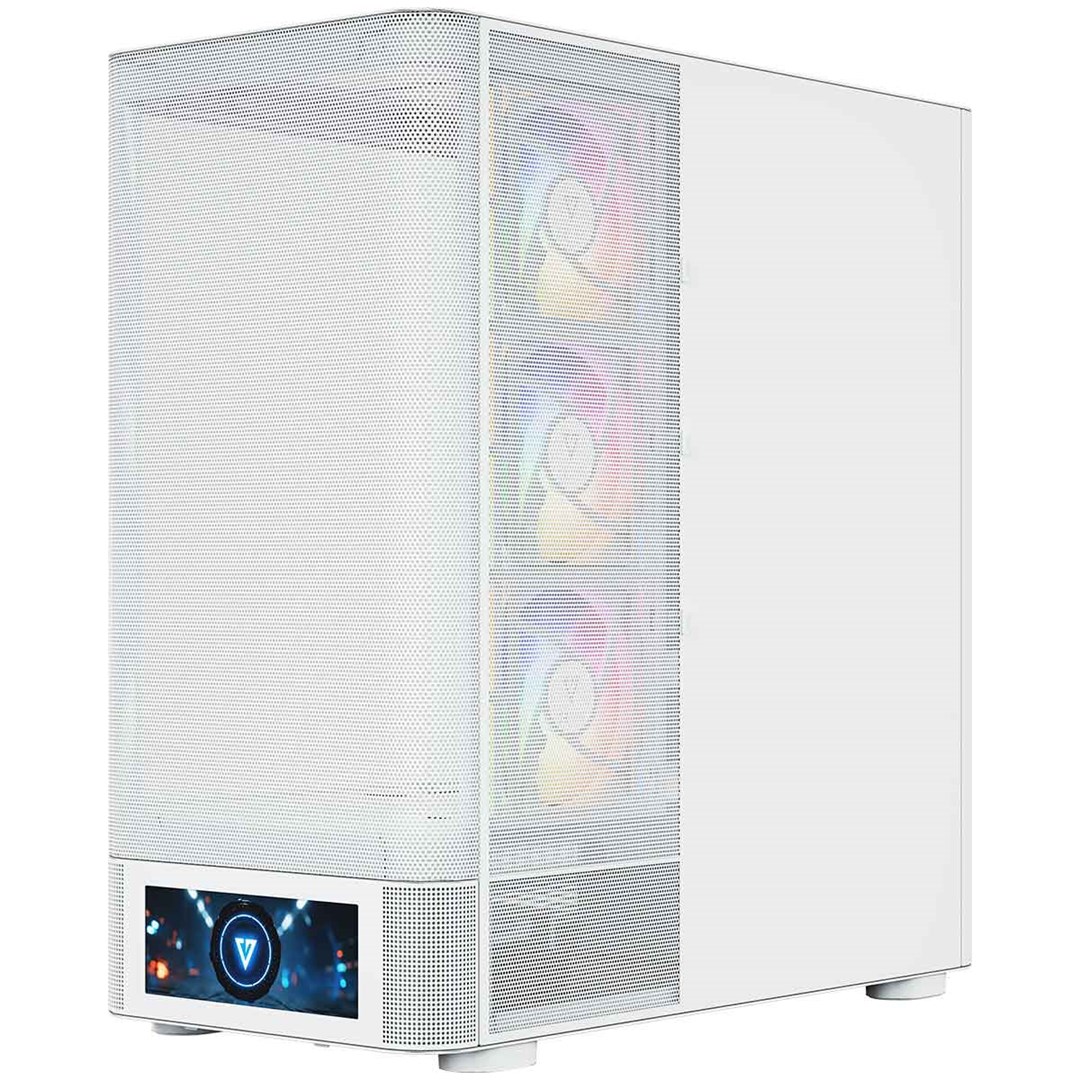 Kuti gaming MODECOM Volcano AQ500, MIDI Tower, ARGB, e bardhë
