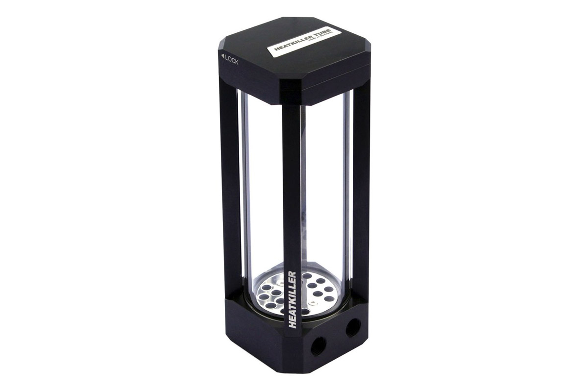 Rezervuar uji Watercool Heatkiller 150mm, tub xhami borosilikat, 375ml, i zi