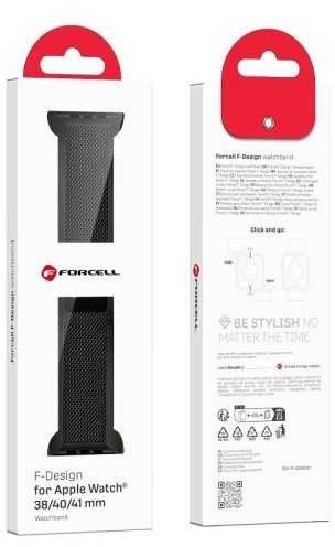 Rrip magnetik çeliku Forcell F Design FA14 për Apple Watch 38 40 41mm, i zi