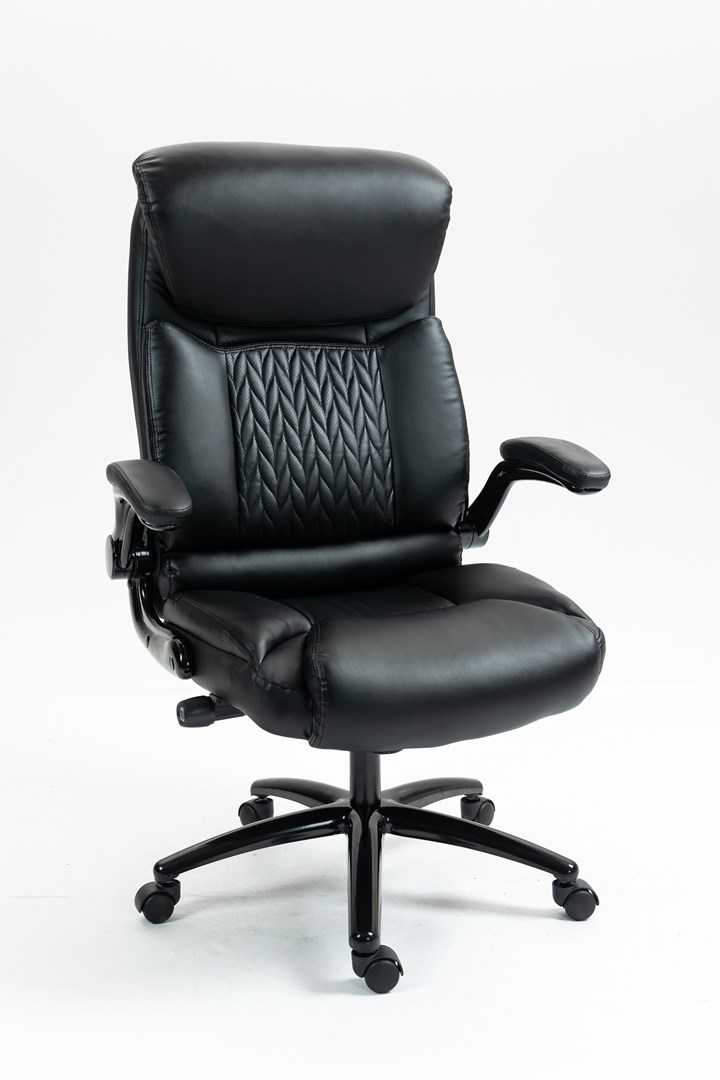 Karrige zyre Activejet YK7406-1, lëkurë dhe tekstil, e zezë