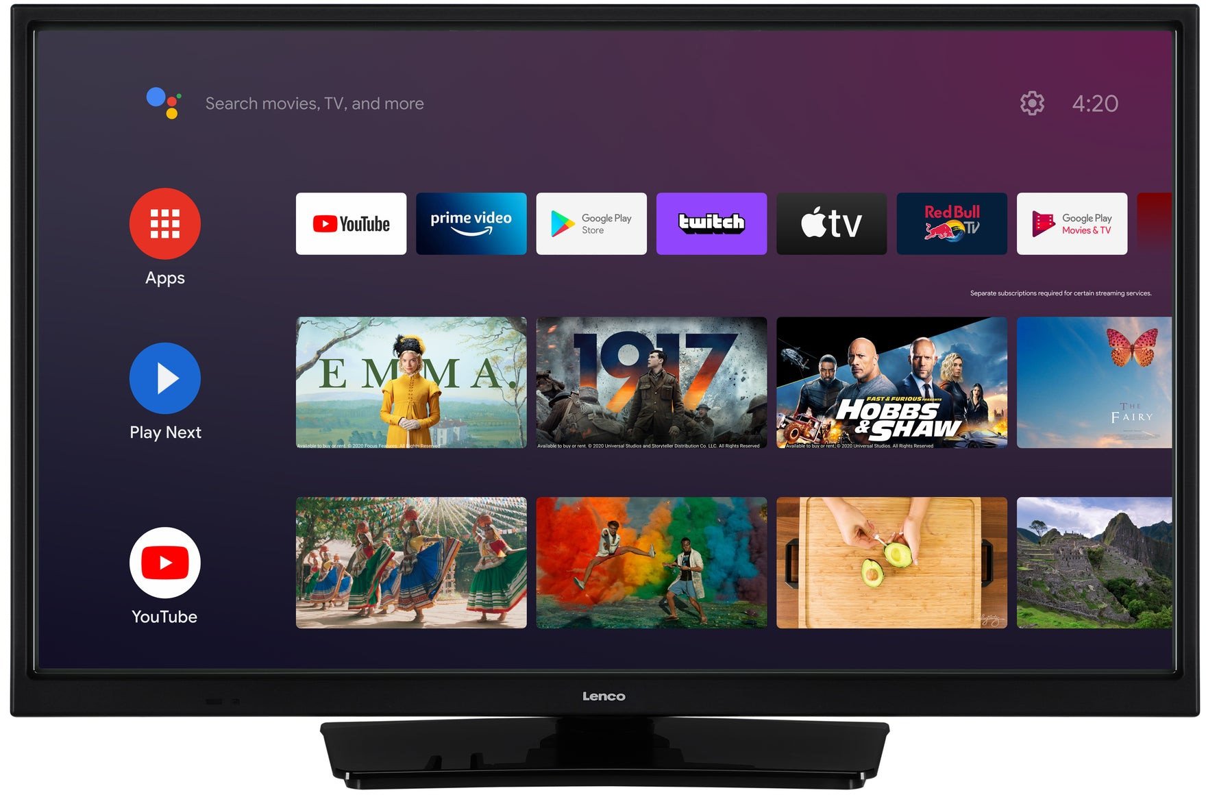 Televizor Lenco LED-2463BK, 24", Android Smart TV, i zi