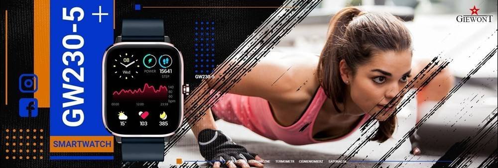 Smartwatch Giewont GW230-5, Bluetooth, monitorim aktiviteti, rozë gold blu