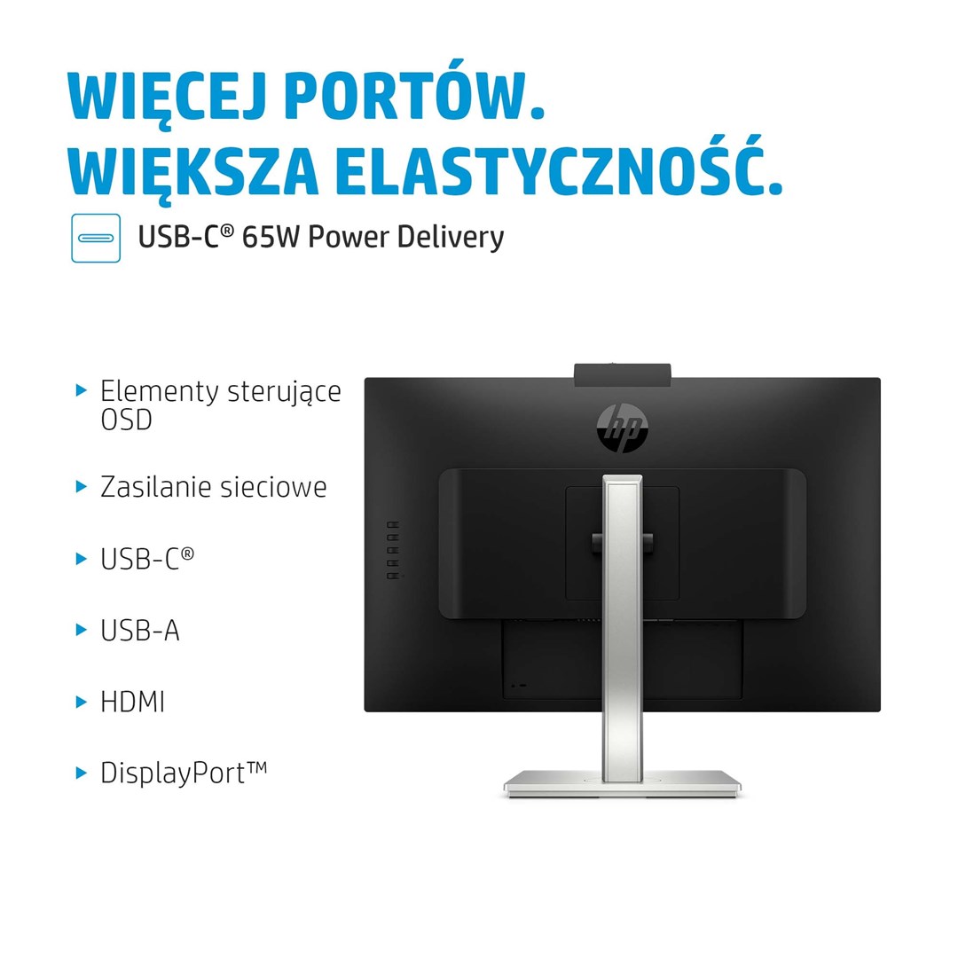 Monitor HP E-Series E27m G4, 27", QHD USB-C, i zi/i argjendtë