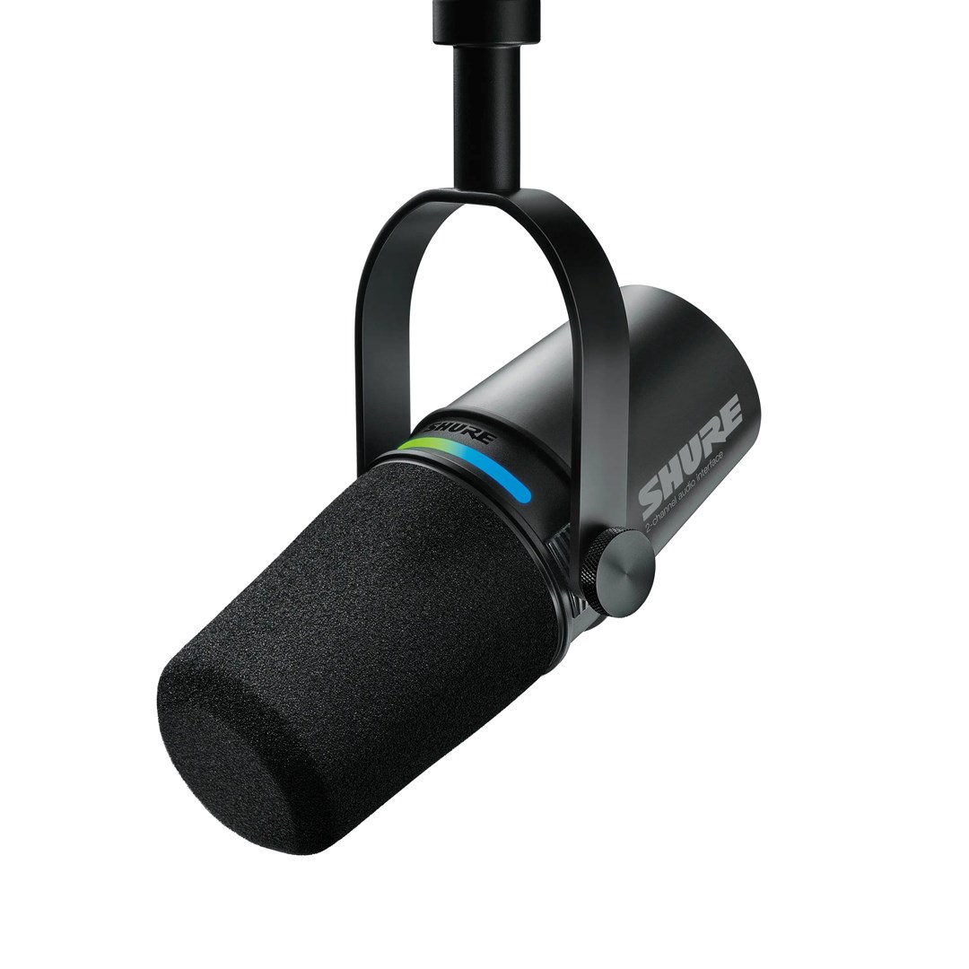 Mikrofon Shure MV7i Smart, dinamik, USB C dhe XLR, i zi
